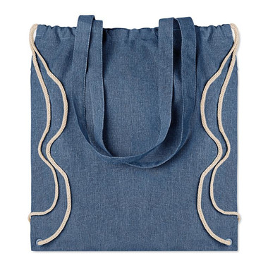 Sacca shopper in cotone riciclato colore blu royal