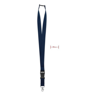Lanyard 25mm con gancio in metallo colore blu
