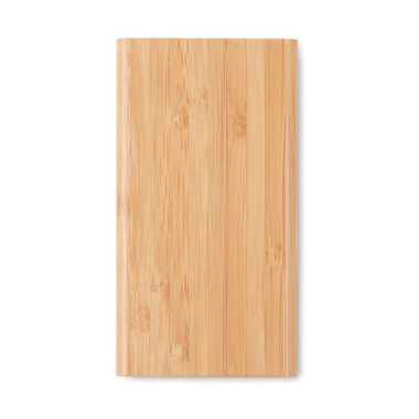 Caricatore wireless e power bank in bamboo colore legno