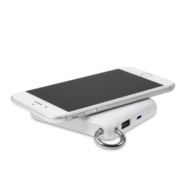 Caricatore wireless e power bank colore bianco
