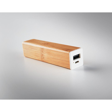 Power bank classico in bamboo colore legno