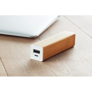 Power bank classico in bamboo colore legno