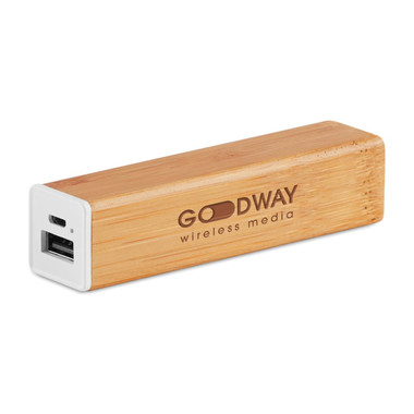 Power bank classico in bamboo colore legno