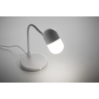 Lampada da scrivania con caricatore wireless colore bianco