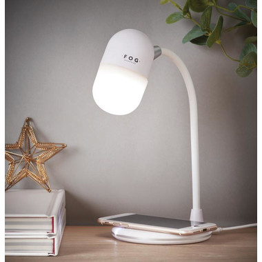 Lampada da scrivania con caricatore wireless colore bianco