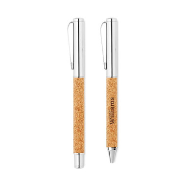 Set penne in sughero colore legno
