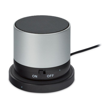 Speaker Bluetooth con caricatore wireless colore argento opaco