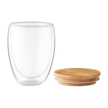 Bicchiere in doppio vetro 350 ml colore trasparente