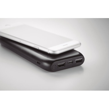 Powerbank 10.000 mAh e caricatore wireless colore nero