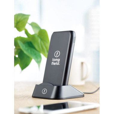 Powerbank 10.000 mAh e caricatore wireless colore nero
