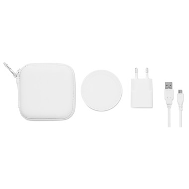 Set Caricatore wireless in custodia colore bianco