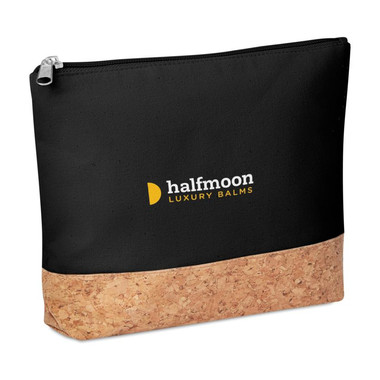 Portacosmetici in cotone e sughero colore nero