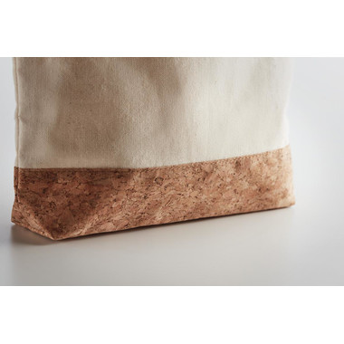 Portacosmetici in cotone e sughero colore beige