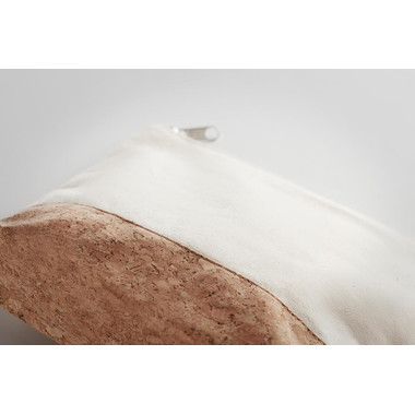 Portacosmetici in cotone e sughero colore beige