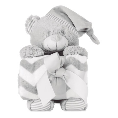 Orsacchiotto con coperta colore grigio