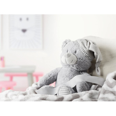 Orsacchiotto con coperta colore grigio