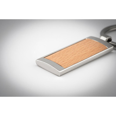Portachiavi rettangolare in legno e zinco colore legno