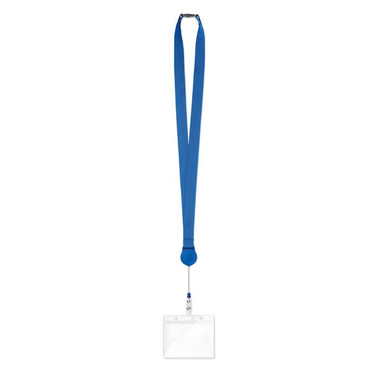 Lanyard con badge estraibile colore blu royal