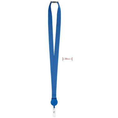 Lanyard con badge estraibile colore blu royal