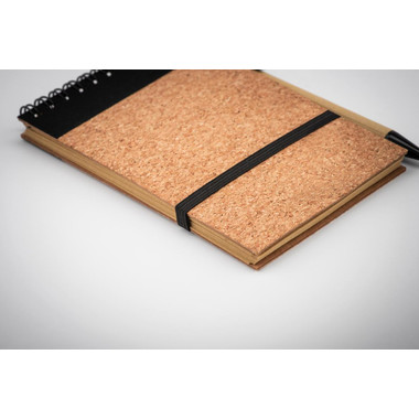 Notebook in sughero A6 con penna colore nero