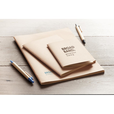 Notebook A6 con fogli in carta riciclata colore beige