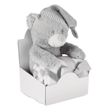Orsacchiotto con coperta colore grigio MO9841-07