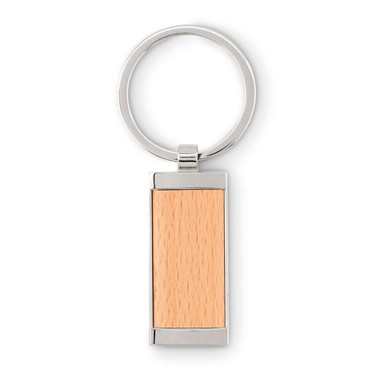 Portachiavi rettangolare in legno e zinco colore legno MO9849-40