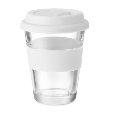 Bicchiere in vetro 350ml colore bianco MO9992-06