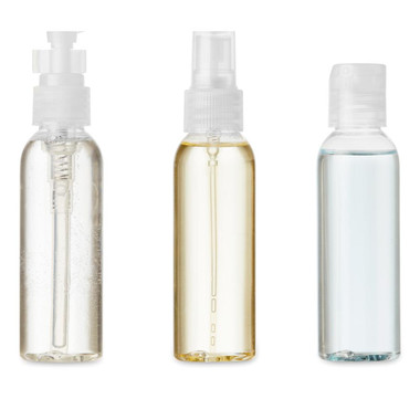 Porta cosmetici da viaggio colore trasparente
