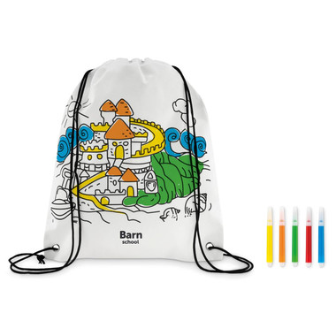 Sacca da colorare per bambini colore bianco