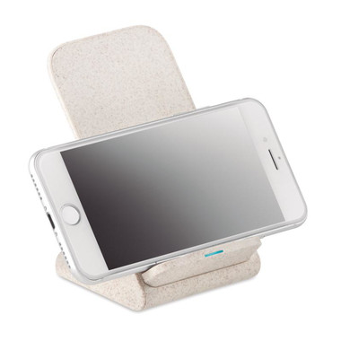 Caricatore wireless in paglia colore beige