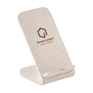 Caricatore wireless in paglia colore beige