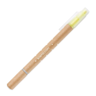 Penna con evidenziatore colore giallo