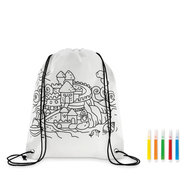 Sacca da colorare per bambini colore bianco MO9887-06