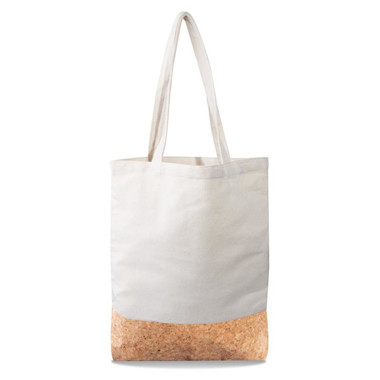 Shopper in cotone natural e sughero