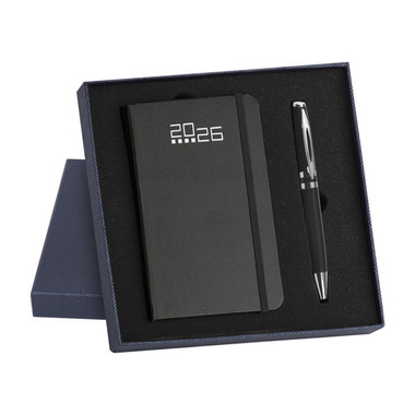 Parure agenda giornaliera 2026 notes e penna nero