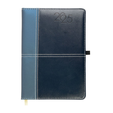Agenda giornaliera 2025 in pvc blu