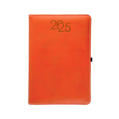 Agenda giornaliera con copertina in similpelle 2024 arancio