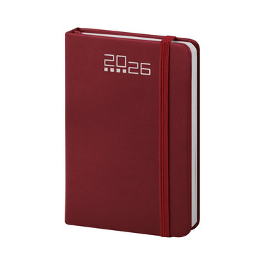 Agendina 2026 settimanale tascabile con elastico bordeaux