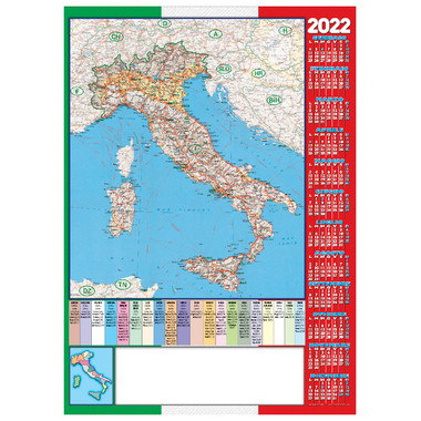 Cartina geografica Italia calendario 2022