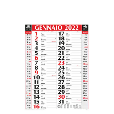 Calendario olandese Classic 2022 rosso nero