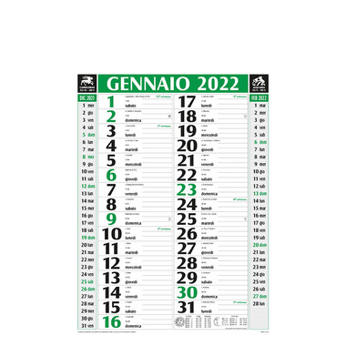 Calendario olandese Classic 2022 verde nero
