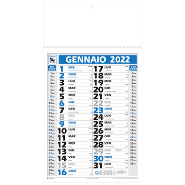 Calendario olandese Maxi 2022 blu nero