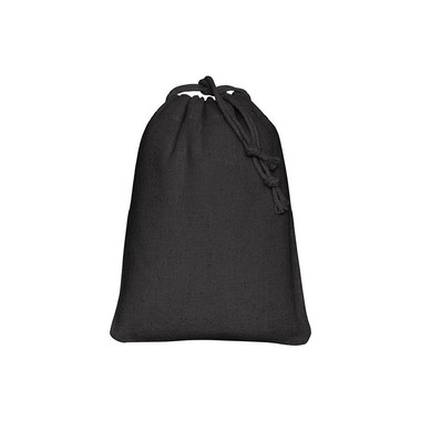 Sacchetto in cotone con cordini 10x14 cm  colore nero
