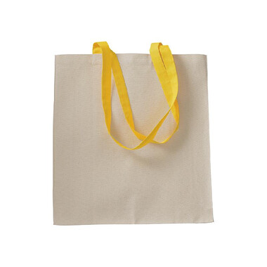 Shopper 220g con manici lunghi colorati colore giallo