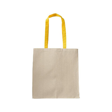 Shopper 220g con manici lunghi colorati colore giallo