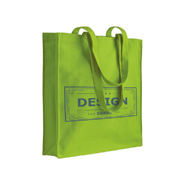 Shopper con soffietto in cotone 220g colore verde mela
