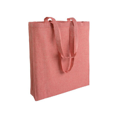 Shopper in cotone riciclato effetto melange colore rosso