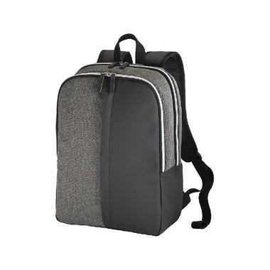 Zaino porta PC in ecopelle e policotone colore grigio nero