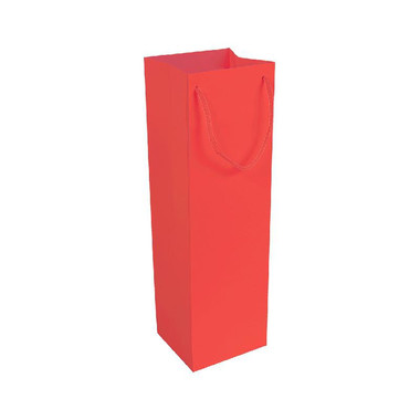 Busta per bottiglie in carta laminata opaca colore rosso